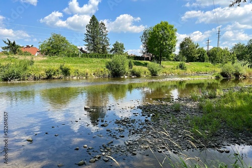 view from the bank of the river Ostravice photo