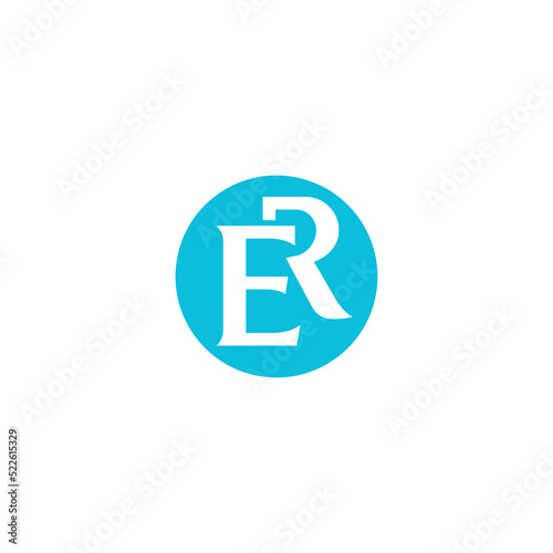 E and R letter symbol design. Vector.