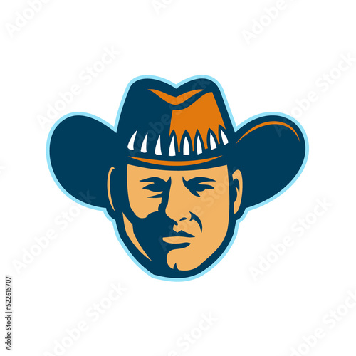 Schilderij op canvas Australian Stockman Head Mascot