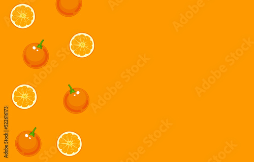 Vector illustration of tangerine background. copy space. discount cosmetics sale header background. Tangerine vector banner. Pattern mandarine eps 10