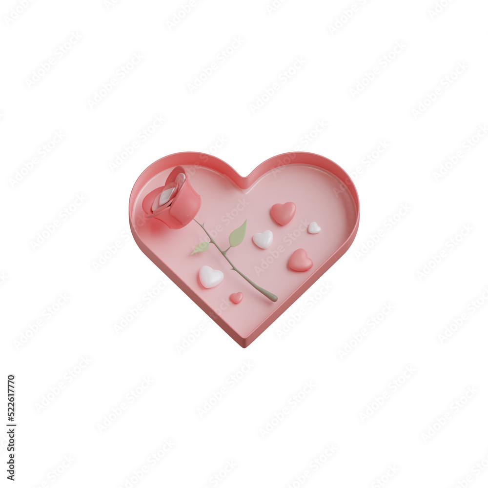 3d pink valentine gift