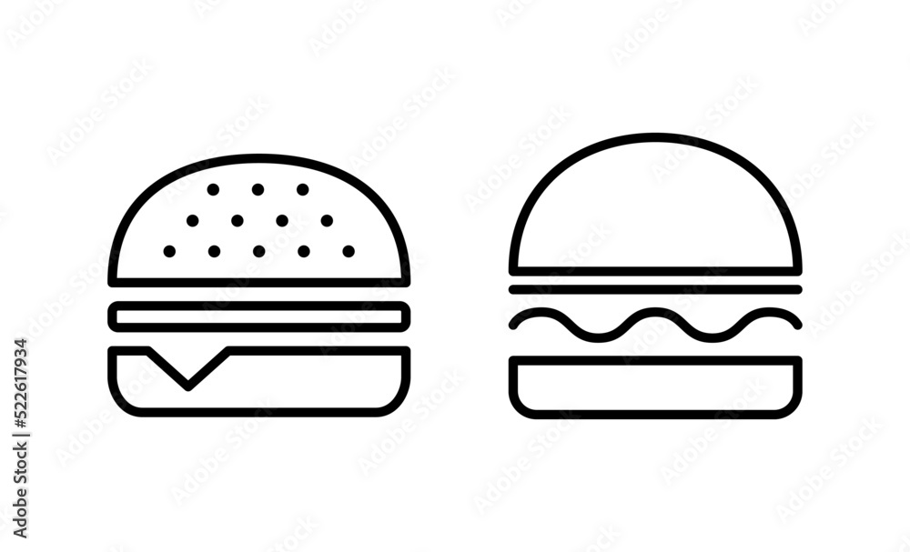 Burger icon vector. burger sign and symbol. hamburger Burger icon vector. burger sign and symbol. hamburger