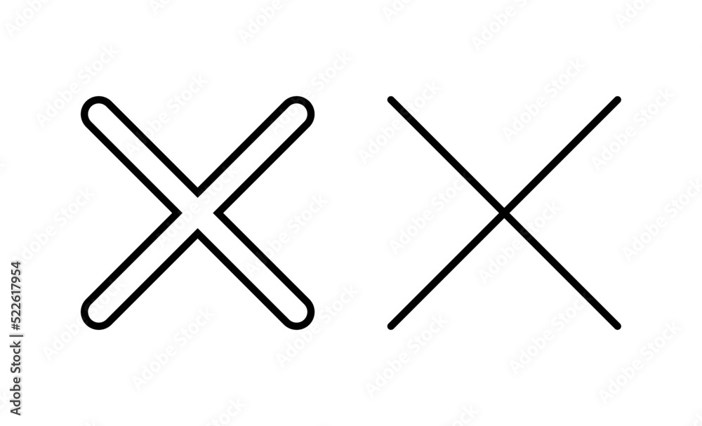 Close icon vector. Delete sign and symbol. cross sign Close icon vector. Delete sign and symbol. cross sign