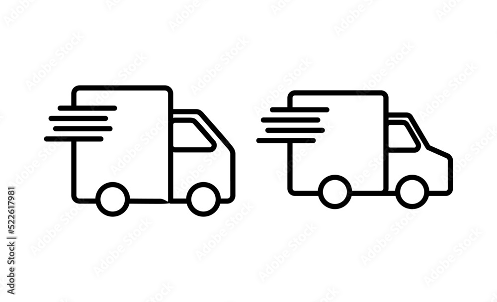Delivery truck icon vector. Delivery truck sign and symbol. Shipping fast delivery icon Delivery truck icon vector. Delivery truck sign and symbol. Shipping fast delivery icon