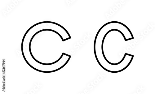 Copyright icon vector. copyright sign and symbol