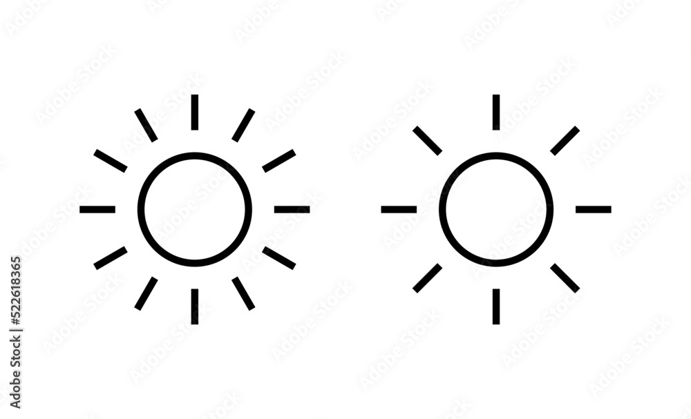 Sun icon vector. Brightness sign and symbol Sun icon vector. Brightness sign and symbol