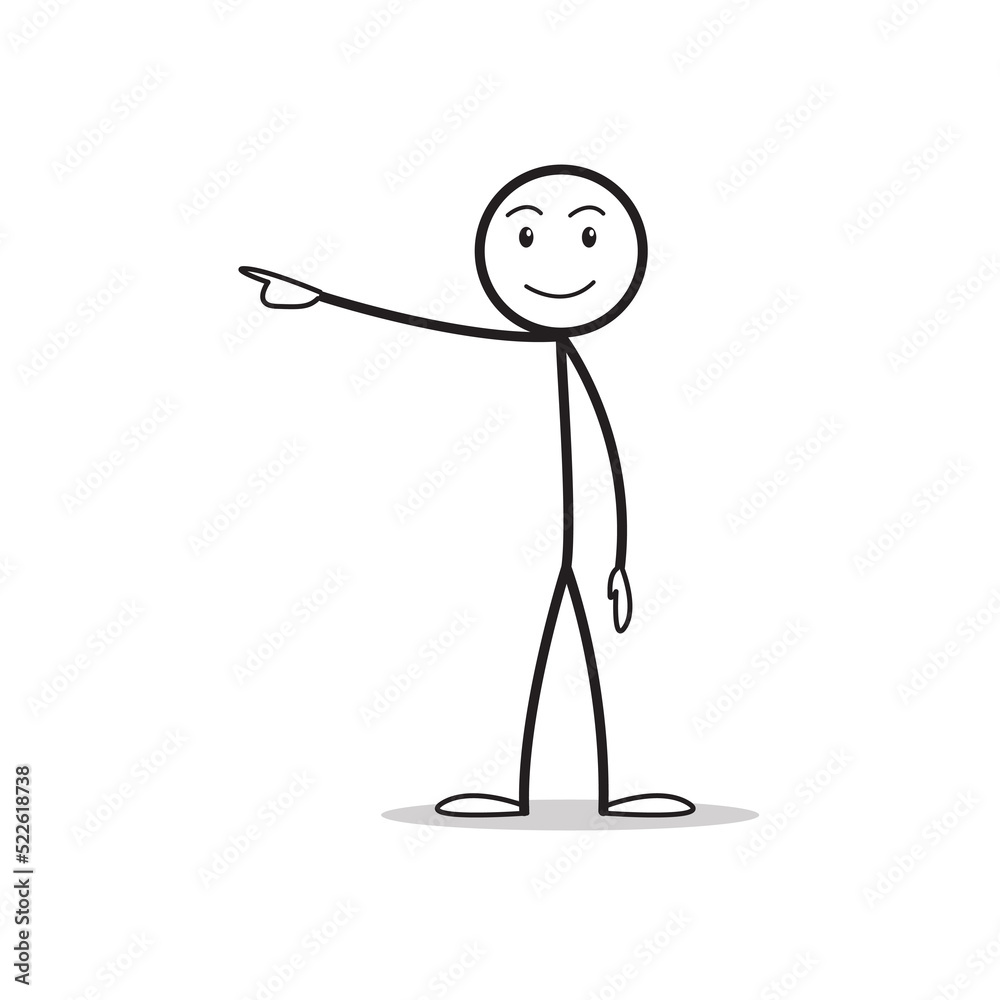 Fototapeta premium Stickman stick figure expression pointing choose