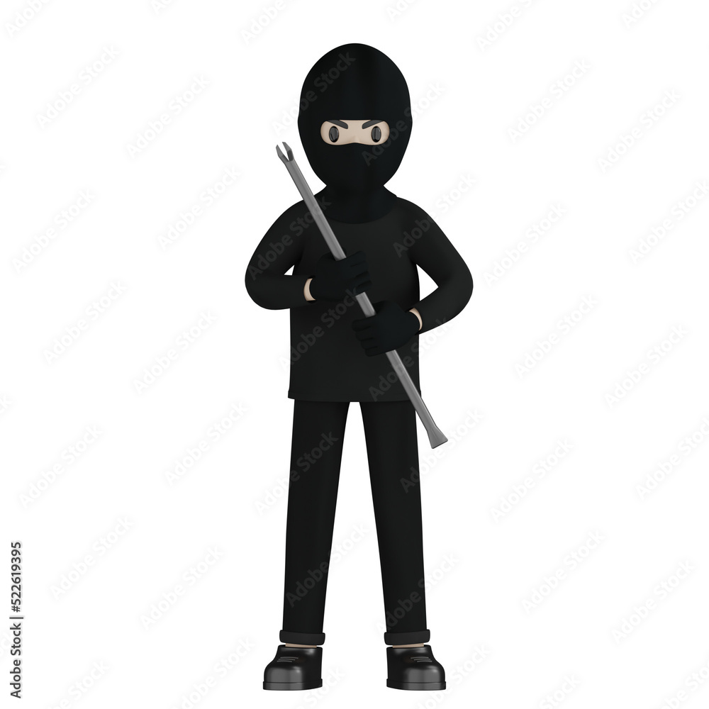 3d burglar with a briefcase 3d burglar with a briefcase
