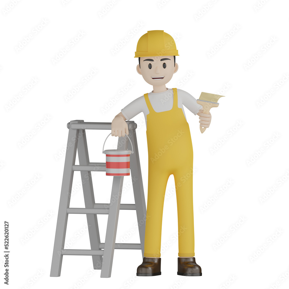 3d builder with hammer and roller 3d builder with hammer and roller