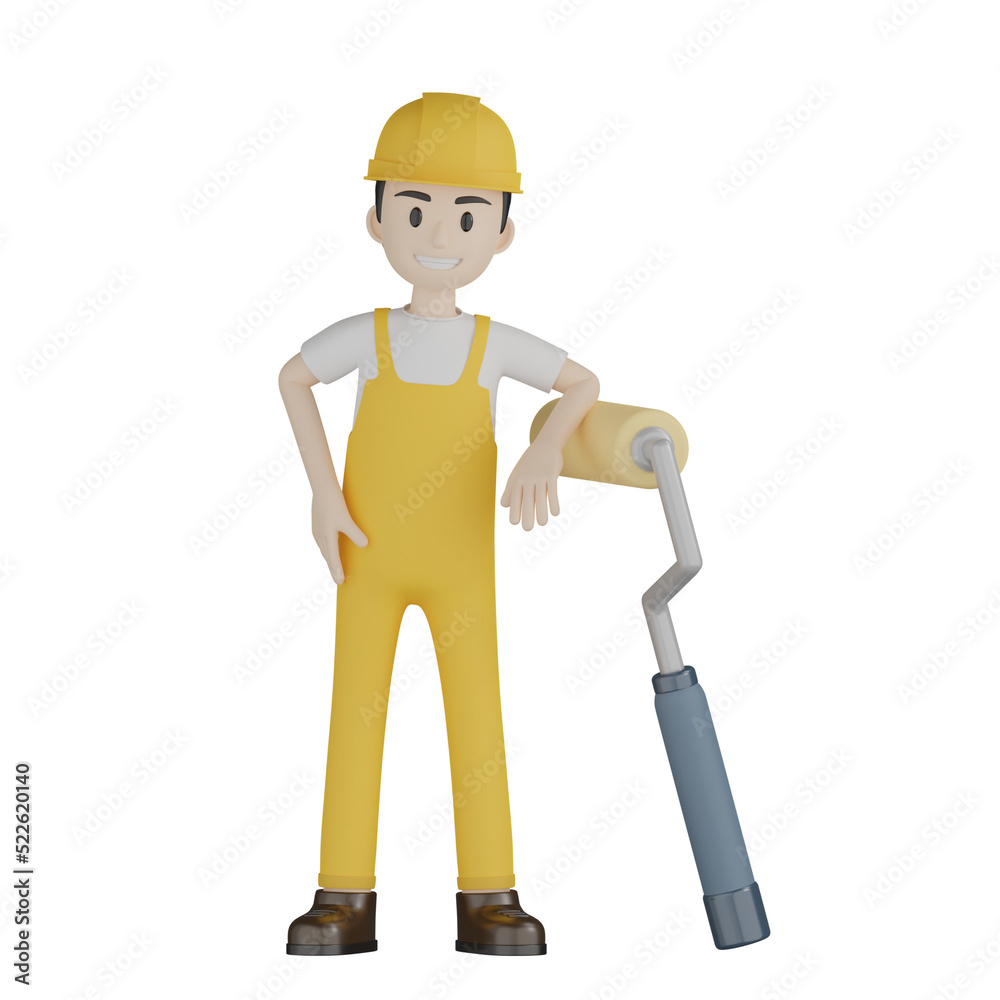 3d builder with hammer and roller 3d builder with hammer and roller