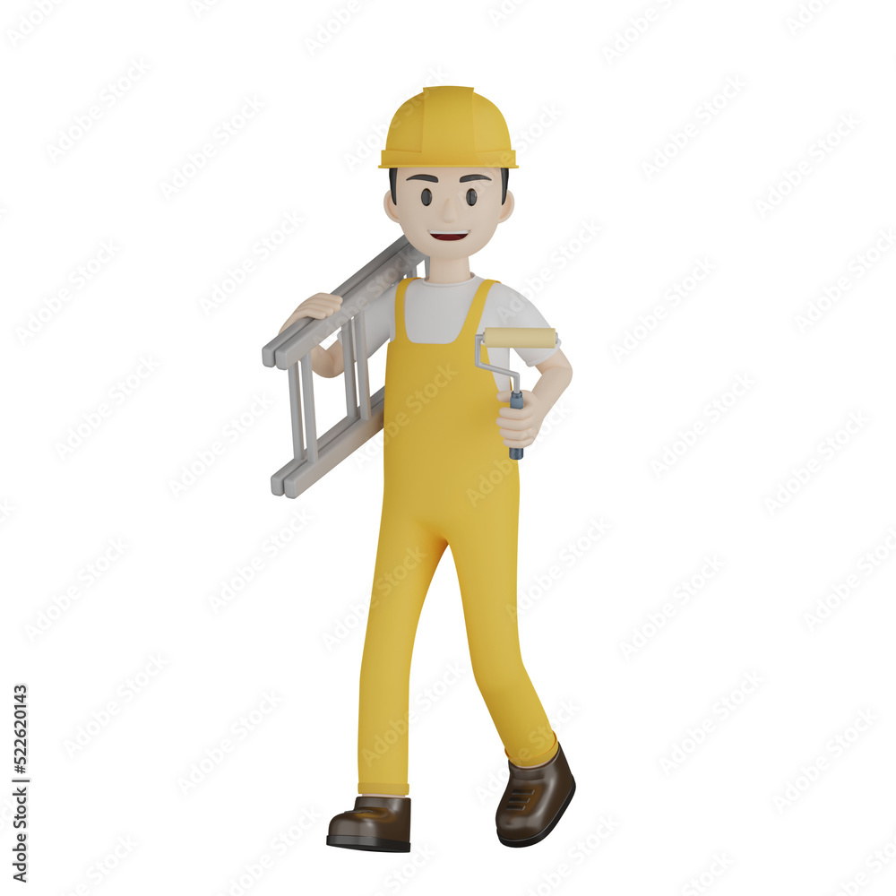 3d builder with hammer and roller 3d builder with hammer and roller
