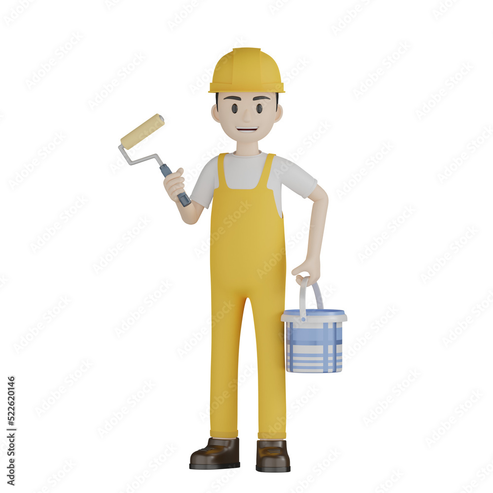 3d builder with hammer and roller 3d builder with hammer and roller