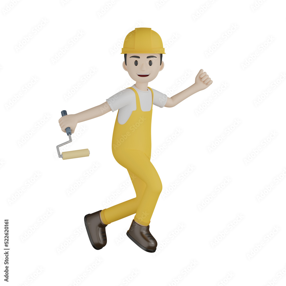 3d builder with hammer and roller 3d builder with hammer and roller