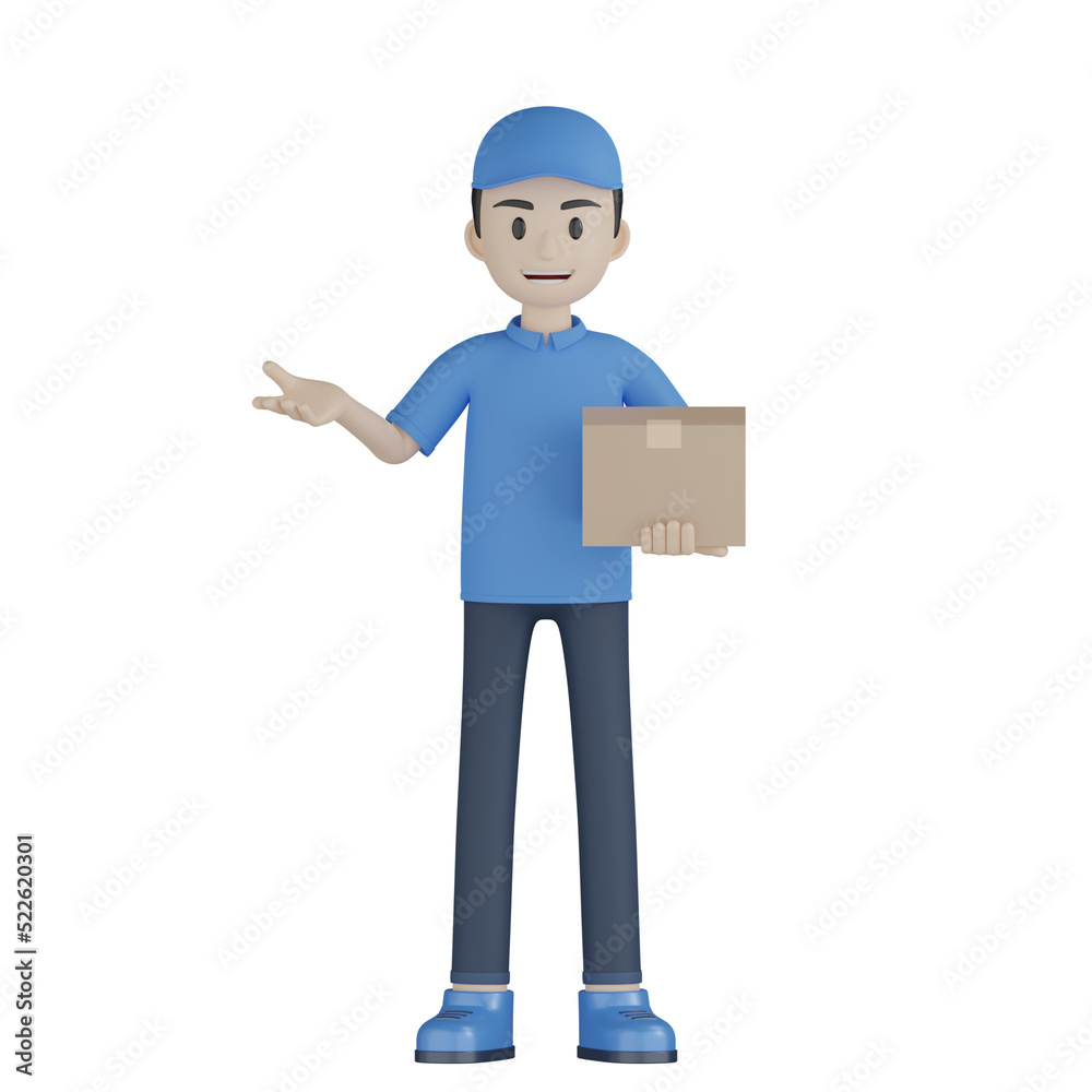 3d man with a box