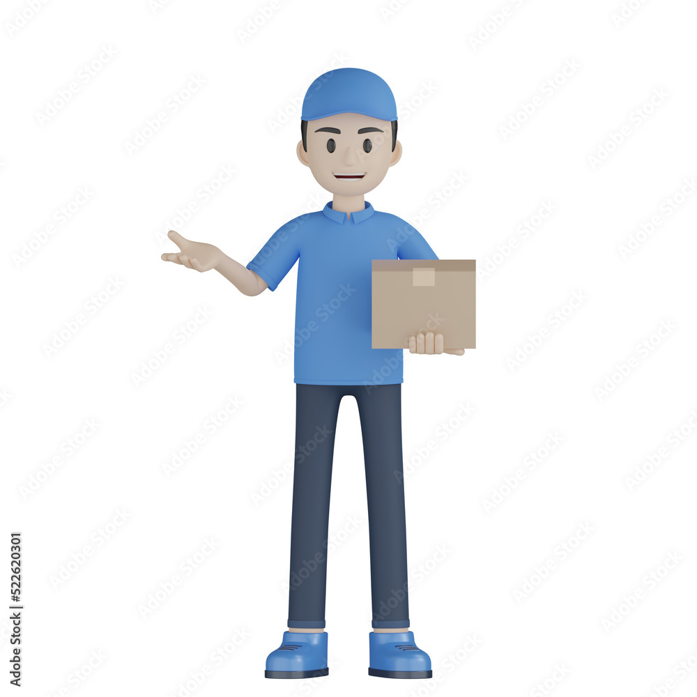 3d man with a box 3d man with a box