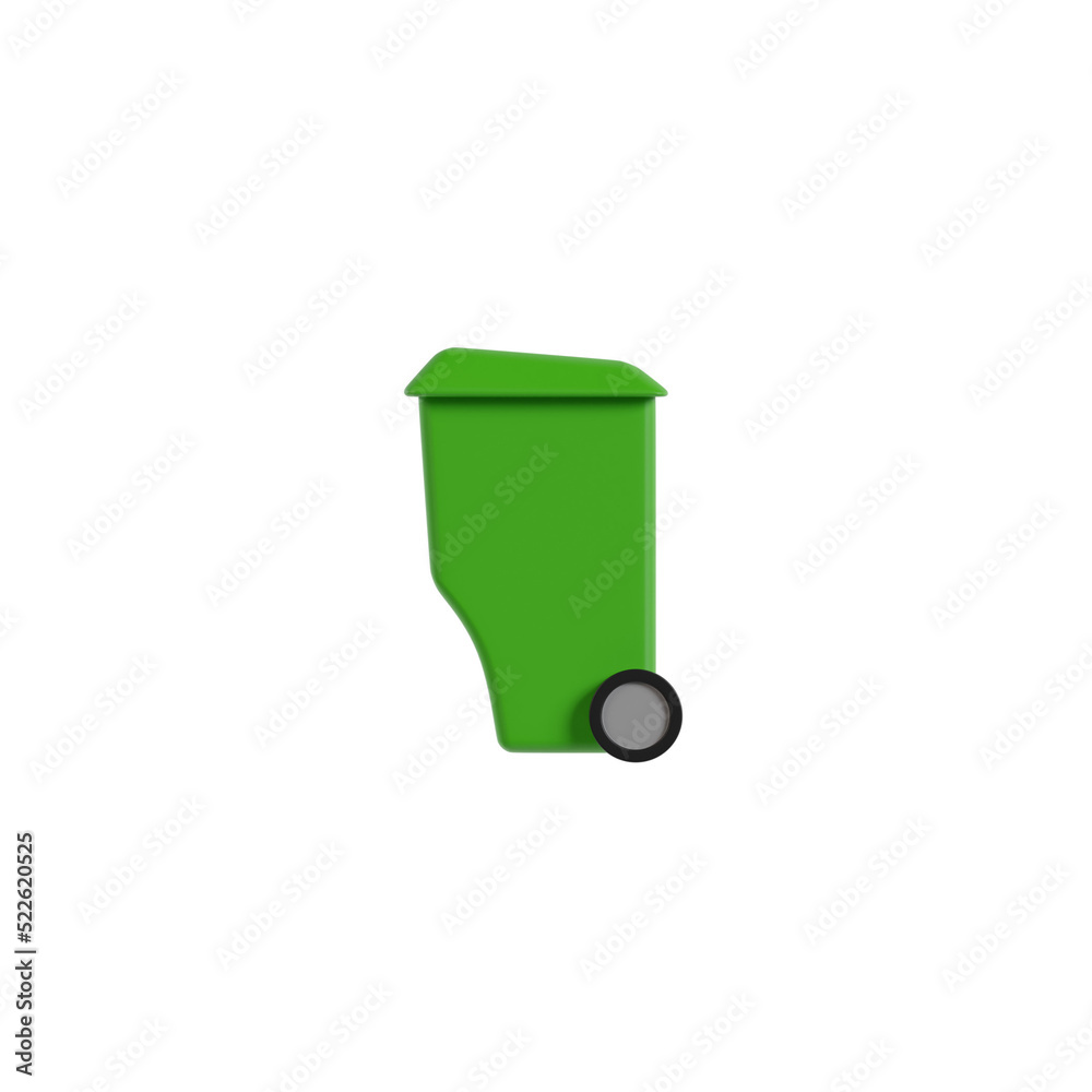 3d green recycle bin 3d green recycle bin