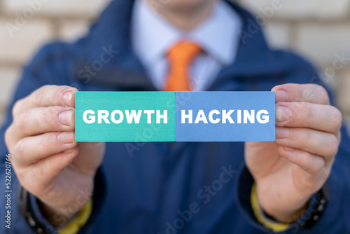 Fototapeta Naklejka Na Ścianę i Meble -  Growth Hacking Business Marketing Concept. Highly effective methodology of company to achieve set targets.