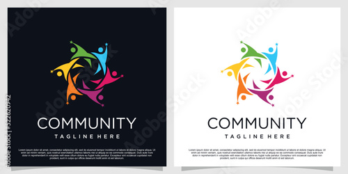 Community logo design with creative concept premium vector part 1