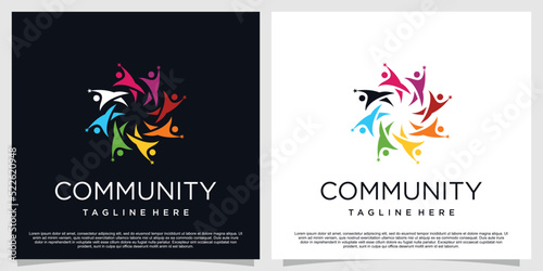Community logo design with creative concept premium vector part 3