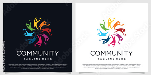 Community logo design with creative concept premium vector part 6