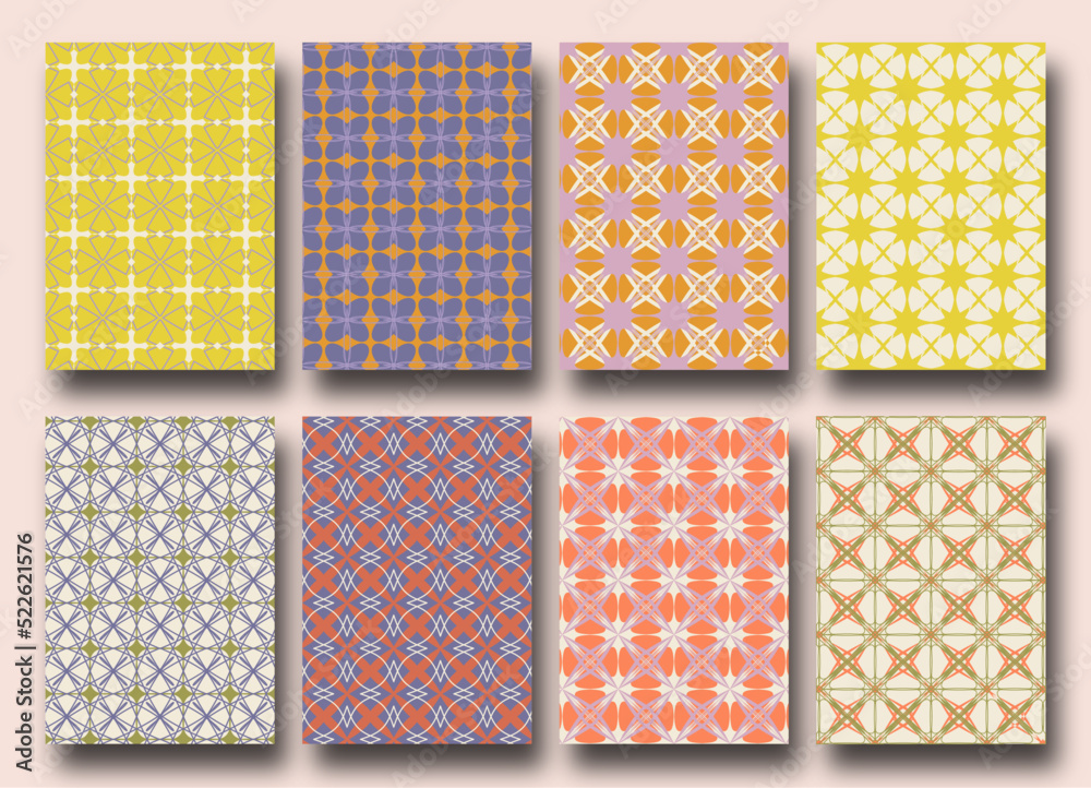 Vector set of 70s backgrounds. collection the 60s and the 70s wallpaper inspired posters.