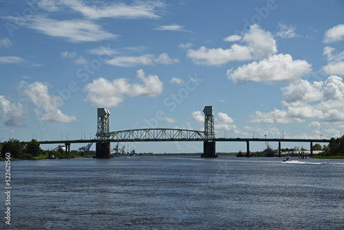 Cape Fear River Memorial Bridge in Wilmington, North Carolina.