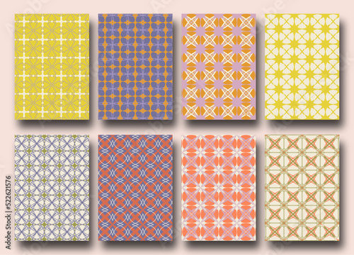 Vector set of 70s backgrounds. collection the 60s and the 70s wallpaper inspired posters.
