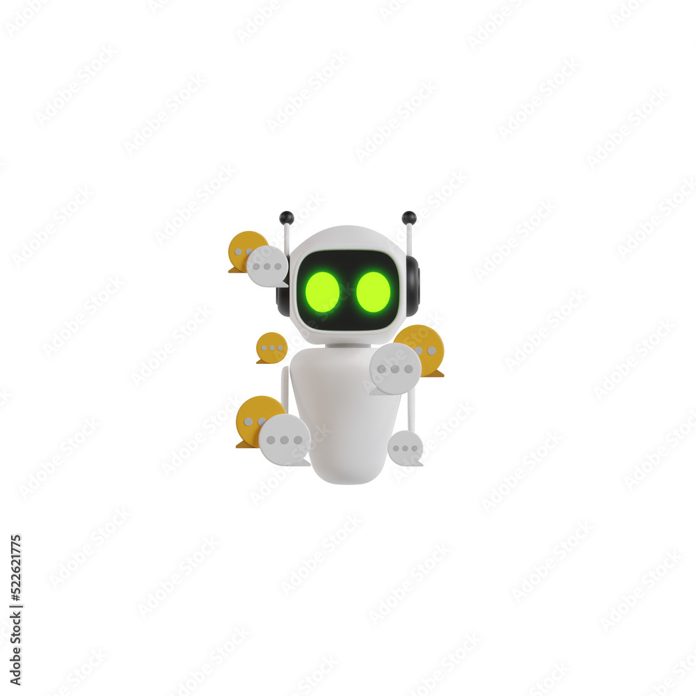 3d robot with a sign 3d robot with a sign