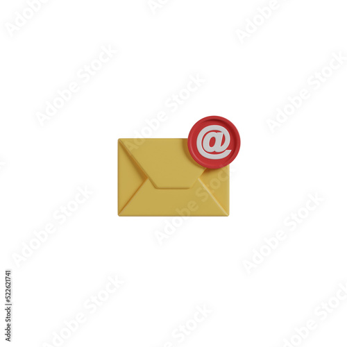 3d envelope with email sign