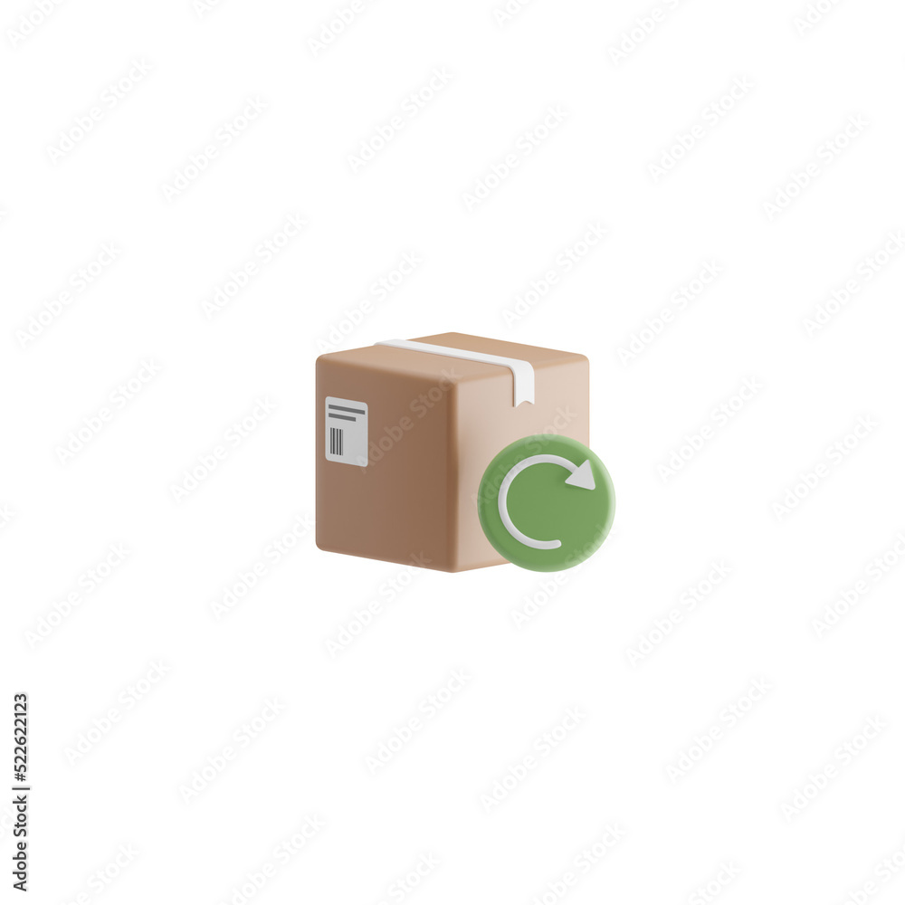 3d render of a box with symbol