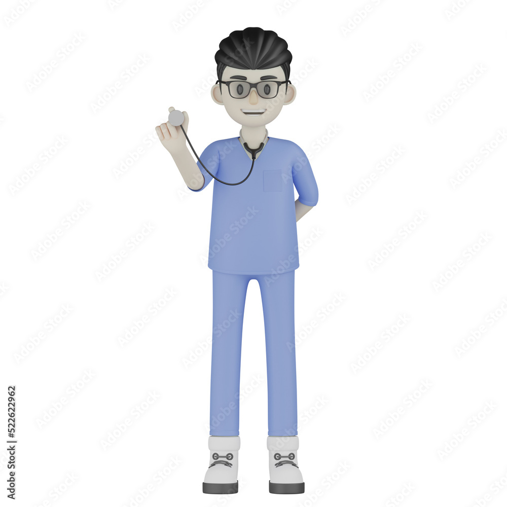 3d doctor with syringe