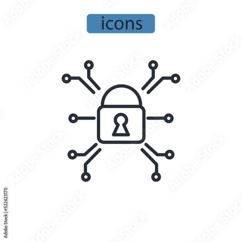 adversarial attacks icons  symbol vector elements for infographic web