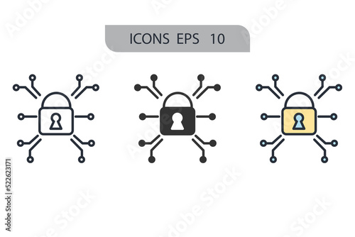 adversarial attacks icons  symbol vector elements for infographic web