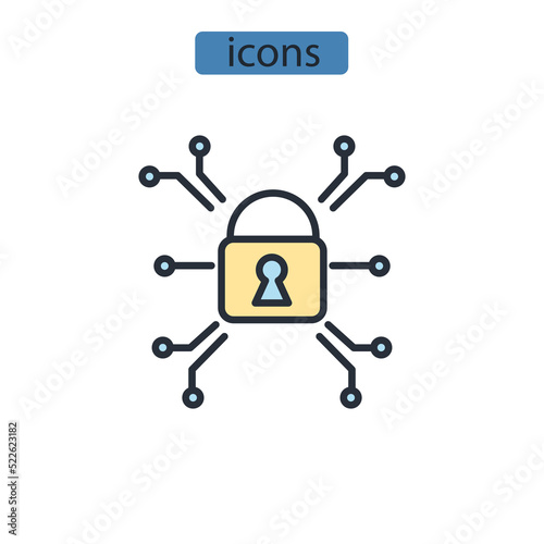 adversarial attacks icons  symbol vector elements for infographic web