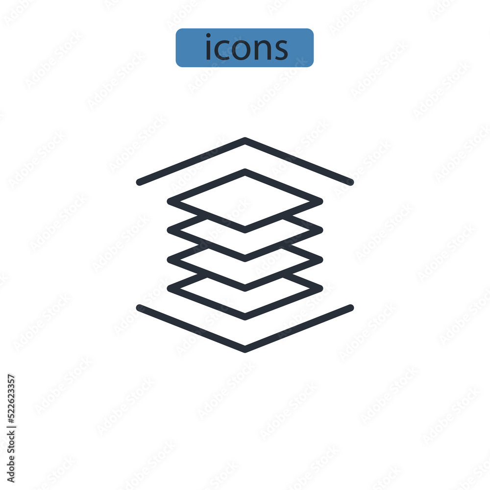 multilayer icons symbol vector elements for infographic web multilayer icons symbol vector elements for infographic web