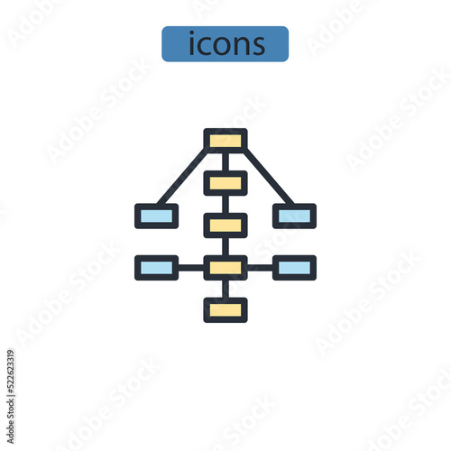 decision tree icons  symbol vector elements for infographic web