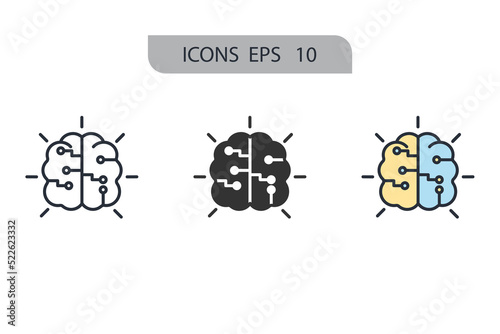 machine learning icons  symbol vector elements for infographic web