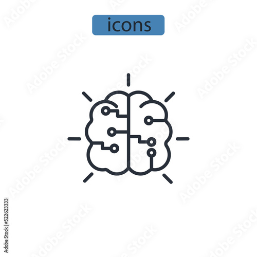 machine learning icons  symbol vector elements for infographic web
