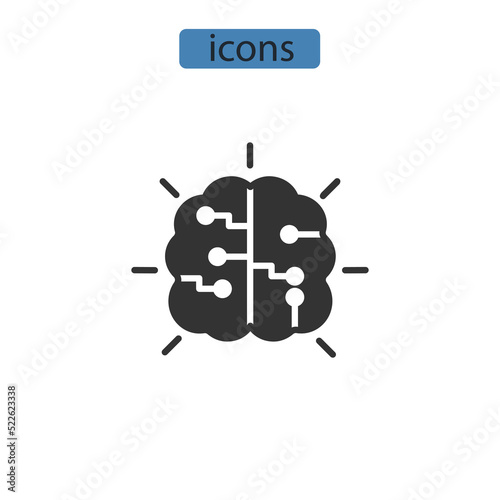 machine learning icons  symbol vector elements for infographic web