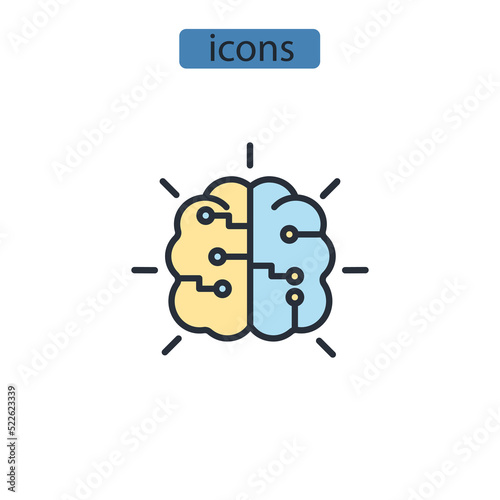 machine learning icons  symbol vector elements for infographic web