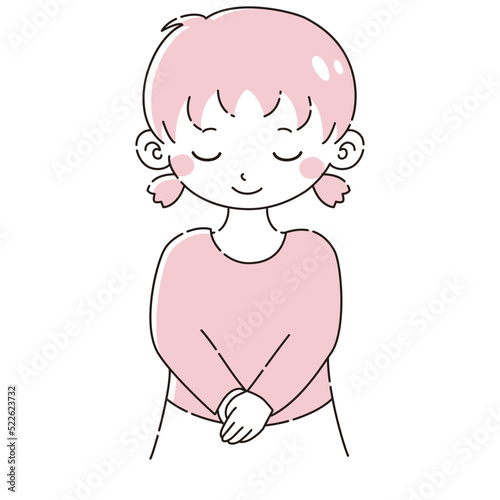 お辞儀をする女の子のイラスト