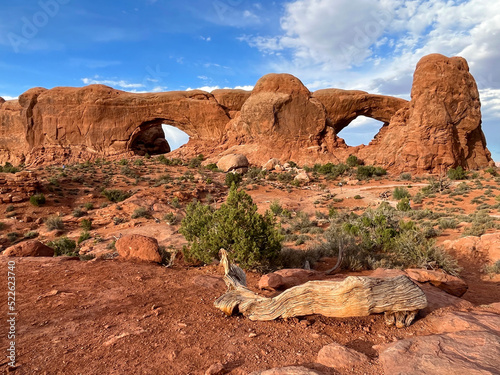 South Arch and North Arch in Windows Section, Arch National Park, Utah photo