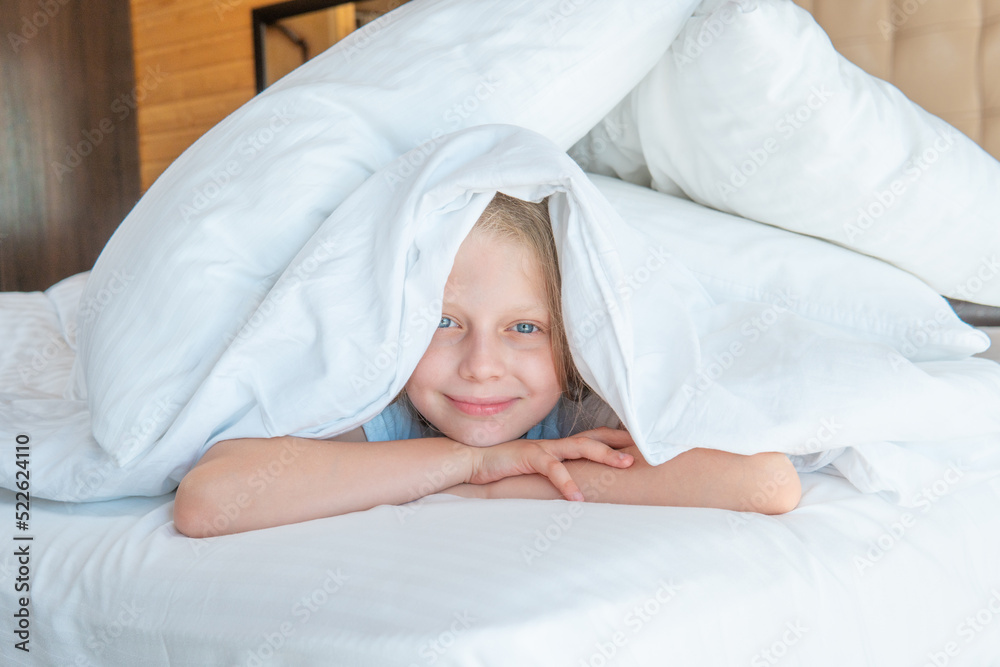 Over head sleep girl pain blanket phone young beautiful view, concept morning white from pillow from health calm, bedding healthy. Light face day, Over head sleep girl pain blanket phone young beautiful view, concept morning white from pillow from health calm, bedding healthy. Light face day,