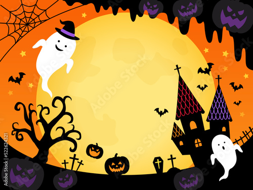 ハロウィンイメージの背景フレーム_ベクターイラスト