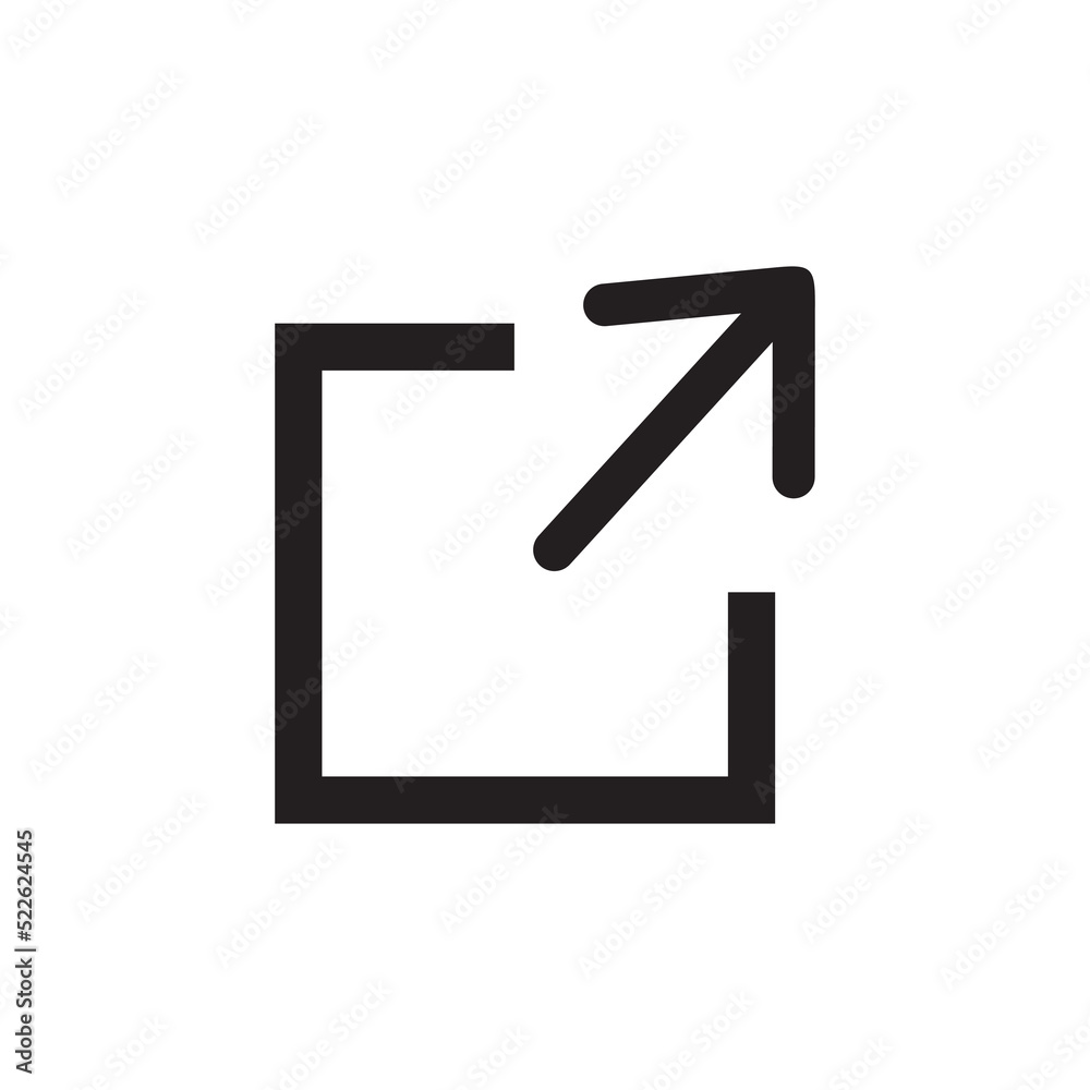 External link icon symbol vector. on white background External link icon symbol vector. on white background