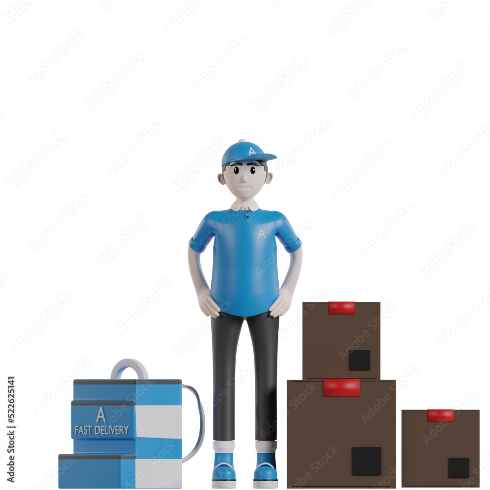 3d man with gift box