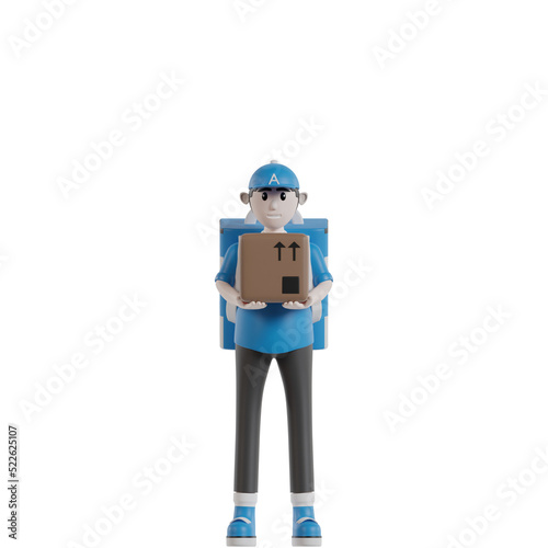 3d man with gift box