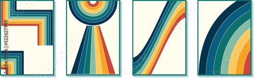 retro vintage 70s style stripes background poster lines. shapes vector design graphic 1970s retro background. abstract stylish 70s era line frame illustration