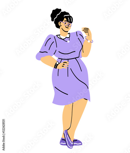 Happy big chubby woman