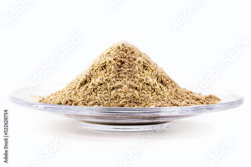 Indolebutyric acid, talc or rooting powder, thiamine sulfur, vegetable vitamin, fertilizer or fertilizer isolated on white background